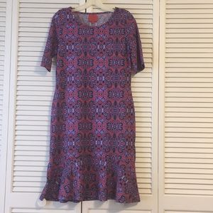 Tracy Negoshian print dress with fluted hem